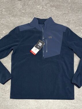 Outdoor Research Men’s OR polartec 200 half zip dark navy heather Large NWT